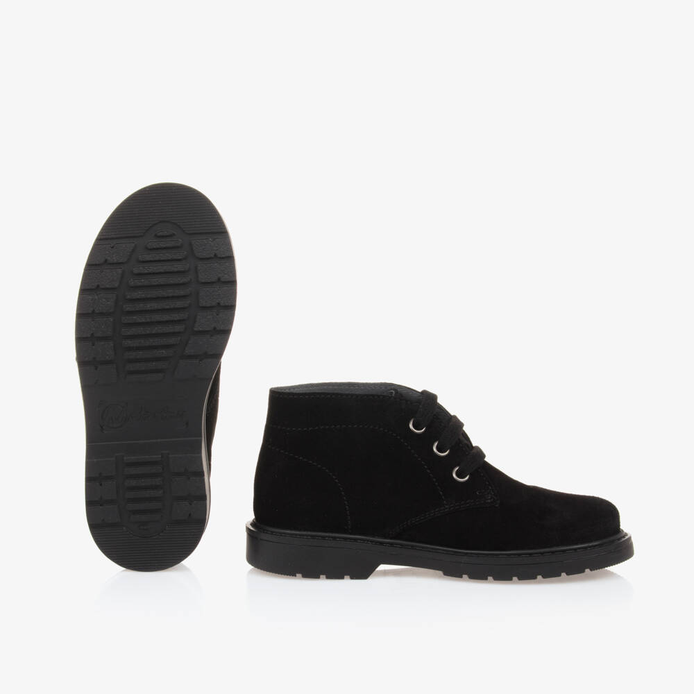 Naturino-Boys Black Suede Leather Ankle Boot | Childrensalon Outlet