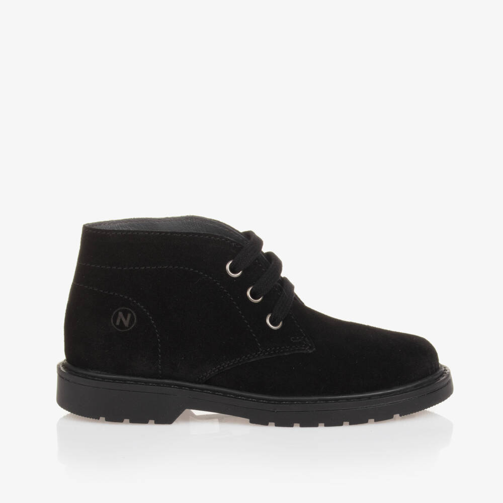 Naturino-Boys Black Suede Leather Ankle Boot | Childrensalon Outlet