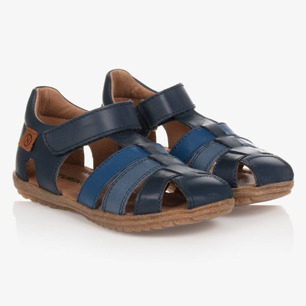 Naturino - Boys Blue Leather Sandals | Childrensalon