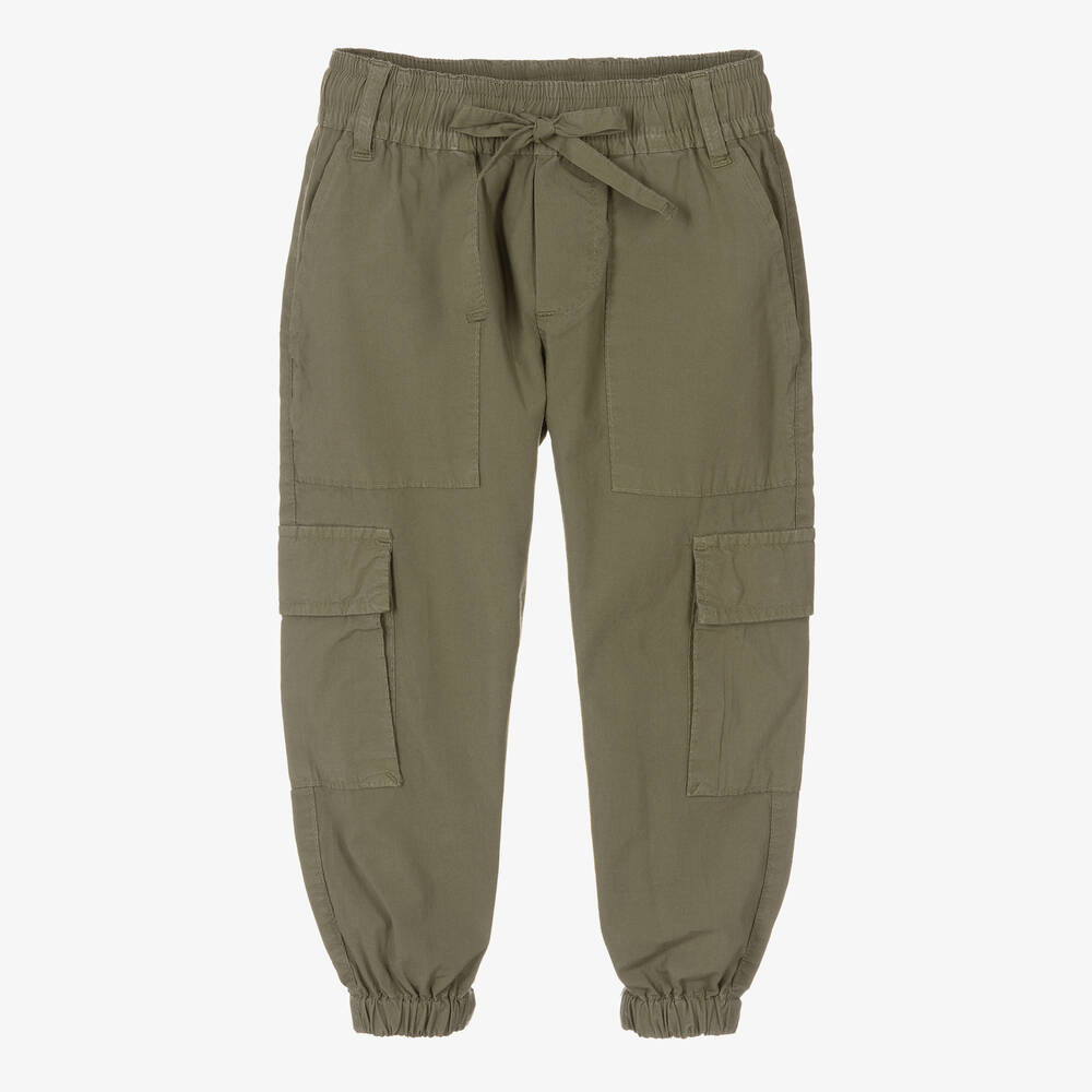 Naturino - Boys Green Cotton Trousers | Childrensalon