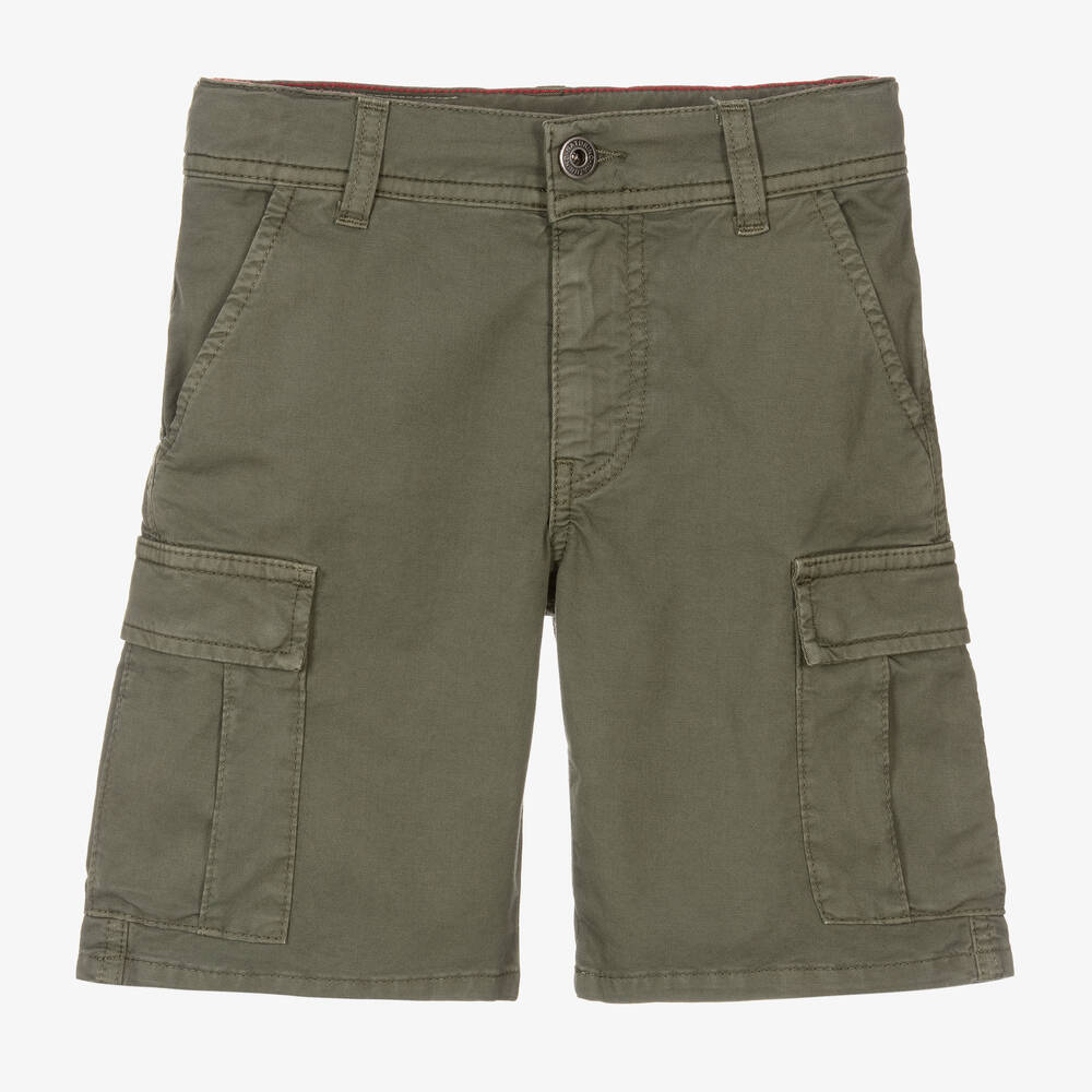 Naturino - Boys Green Cotton Twill Cargo Shorts  | Childrensalon