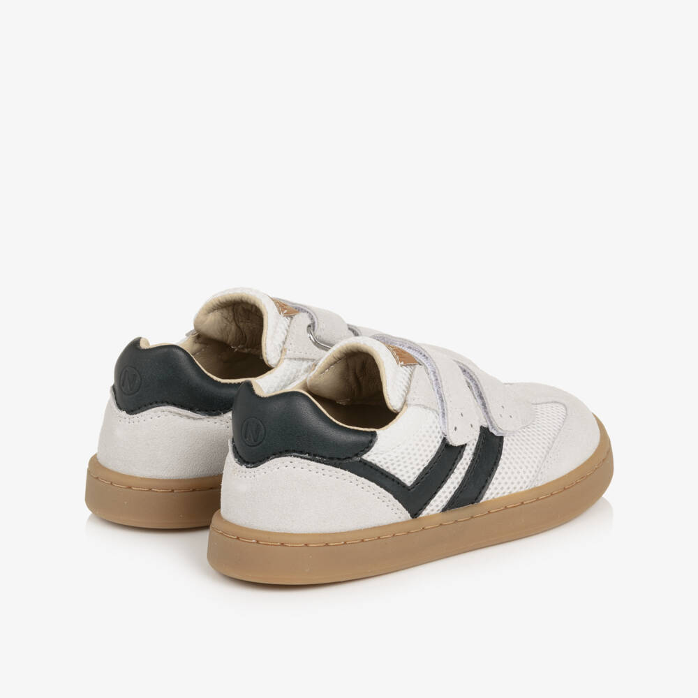 Naturino-Boys Grey Suede Leather & White Mesh Trainers | Childrensalon Outlet