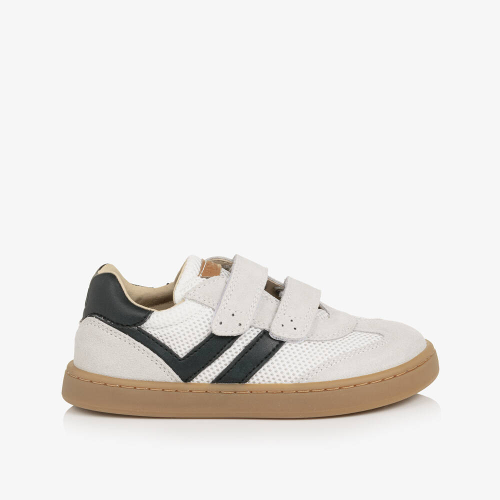 Naturino-Boys Grey Suede Leather & White Mesh Trainers | Childrensalon Outlet