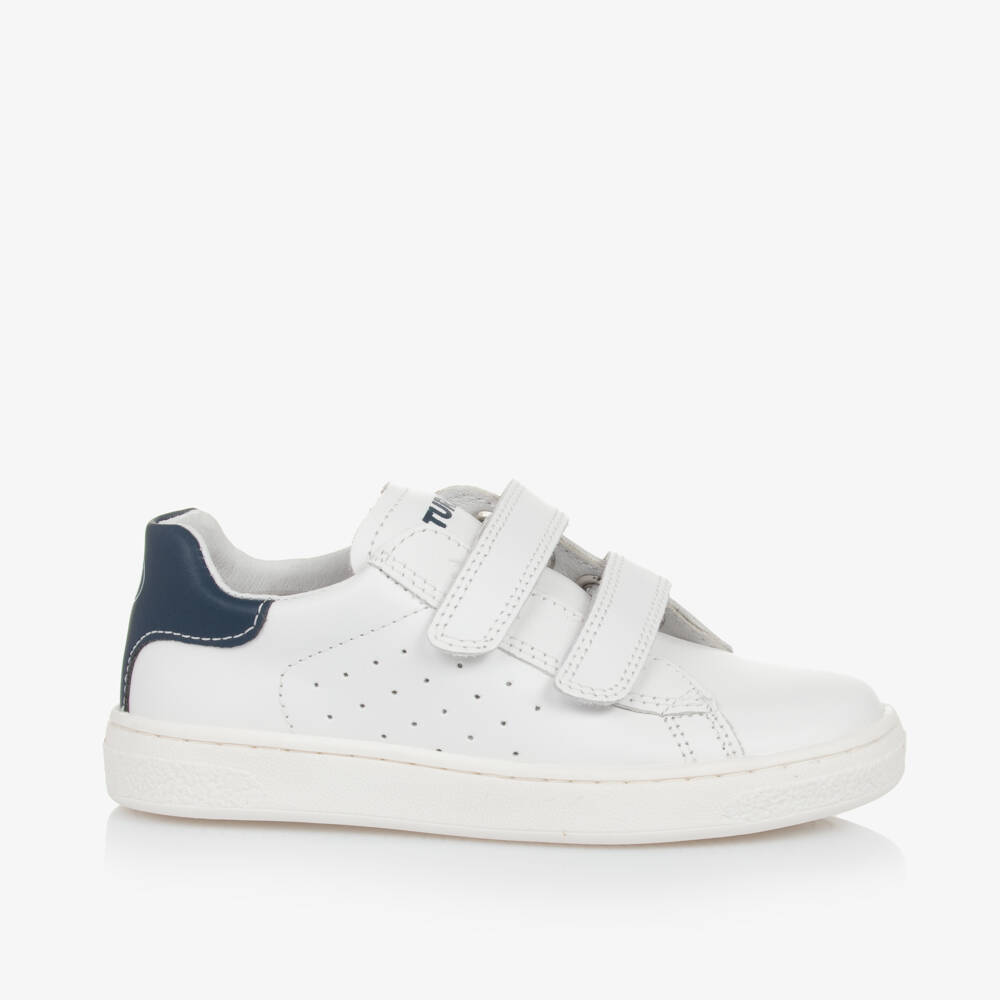 Naturino-Boys Leather Velcro White Trainers | Childrensalon Outlet