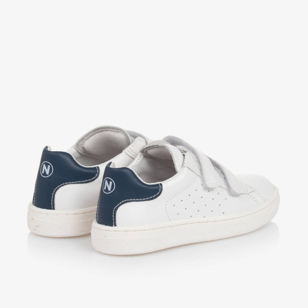 Naturino-Boys Leather Velcro White Trainers | Childrensalon Outlet