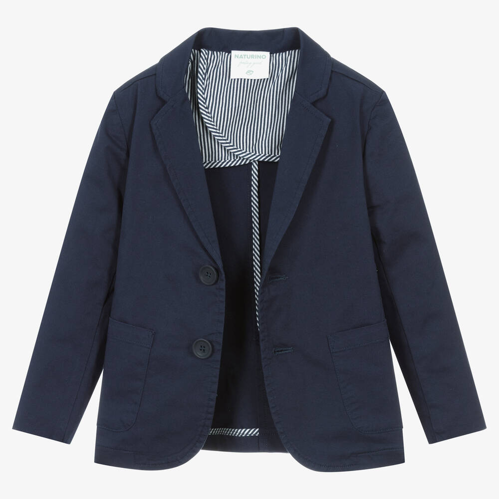 Naturino-Boys Navy Blue Cotton Blazer | Childrensalon Outlet