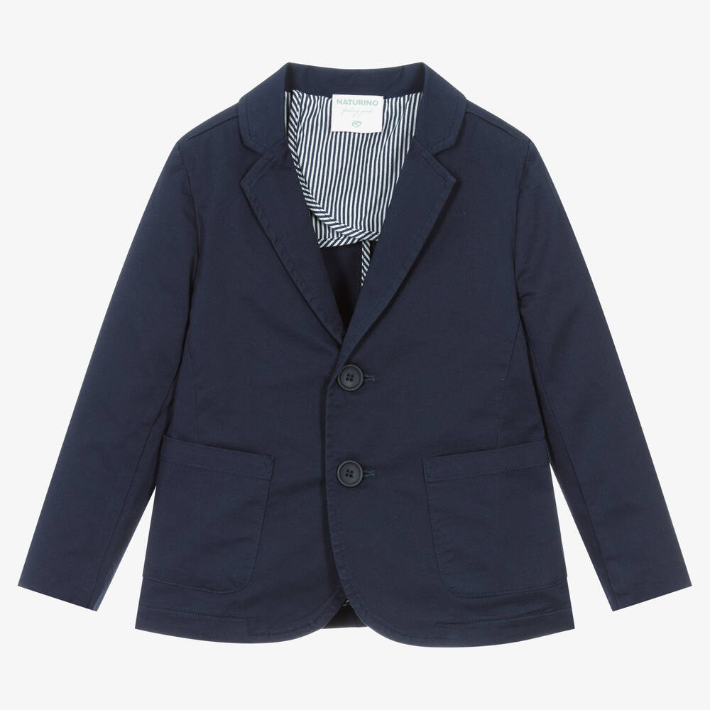 Naturino - Boys Navy Blue Cotton Blazer | Childrensalon