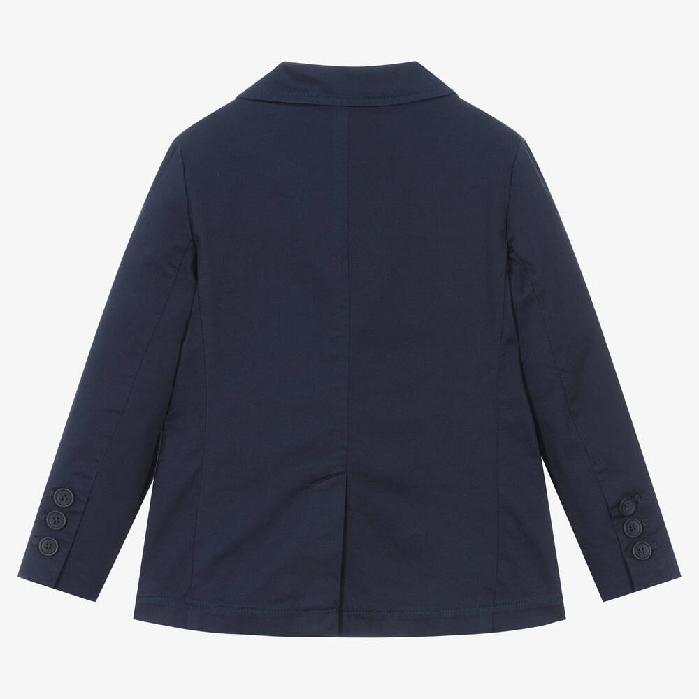 Tutto Piccolo Boys Navy Jersey Blazer Boys Kids 8 Year Blue Cotton by Childrensalon