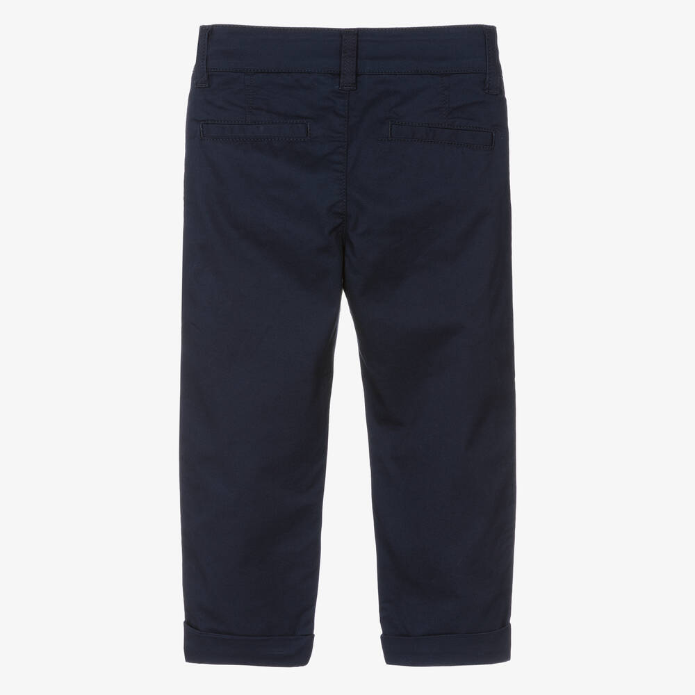 Naturino-Boys Navy Blue Cotton Trousers | Childrensalon Outlet