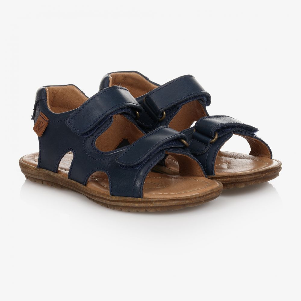 Boys Navy Blue Leather Sandals