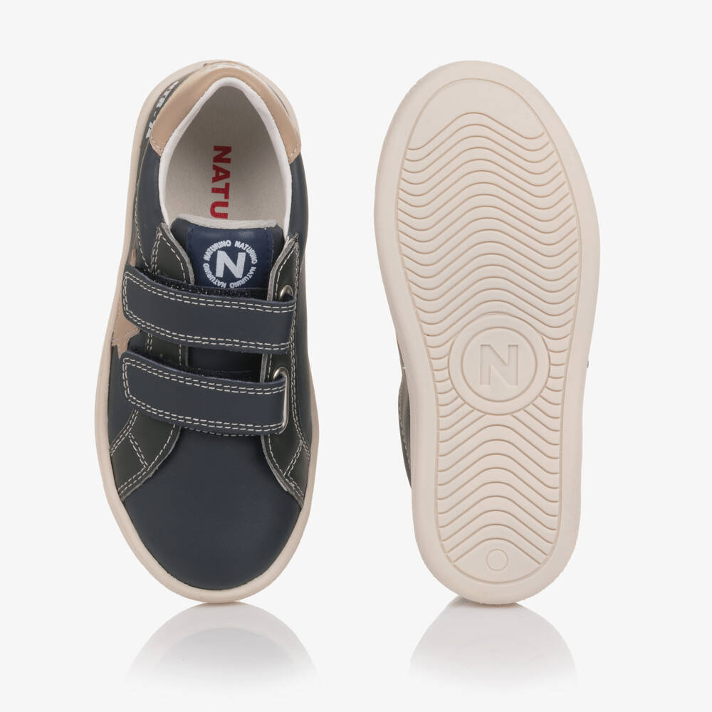 Naturino-Boys Navy Star Strap Trainers | Childrensalon Outlet