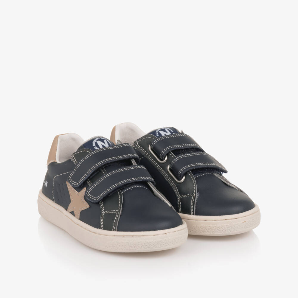 Naturino-Boys Navy Star Strap Trainers | Childrensalon Outlet
