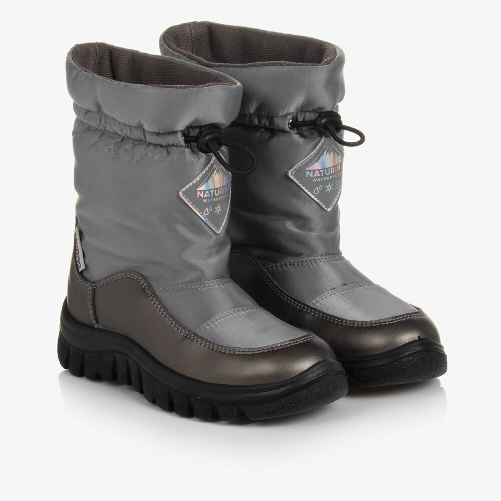 Naturino-Boys Silver Winter Boots | Childrensalon Outlet