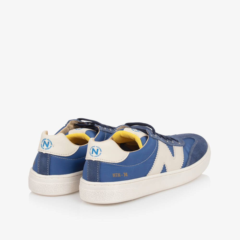 Naturino-حذاء رياضي جلدي بأربطة للأولاد بلون السماء | Childrensalon Outlet