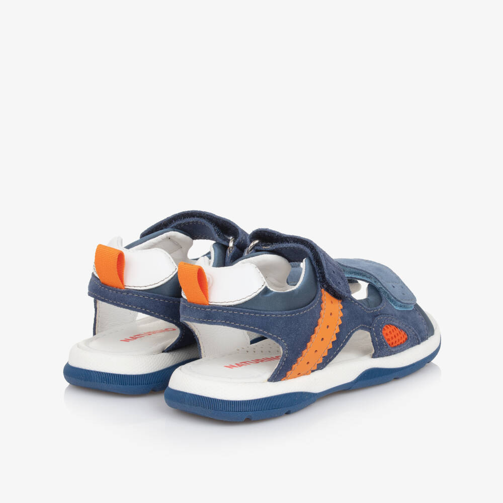 Naturino-Boys Suede Navy Easy-Fit Sandals | Childrensalon Outlet