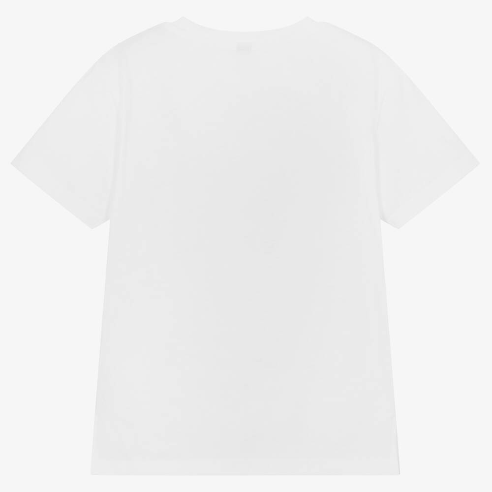 Tu & Io by Naturino-Boys White Cotton Shark Island T-Shirt | Childrensalon Outlet