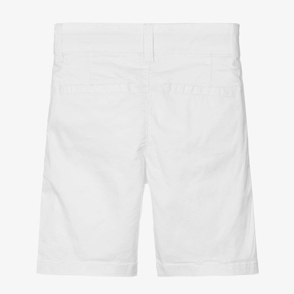 Naturino-Boys White Cotton Twill Chino Shorts  | Childrensalon Outlet