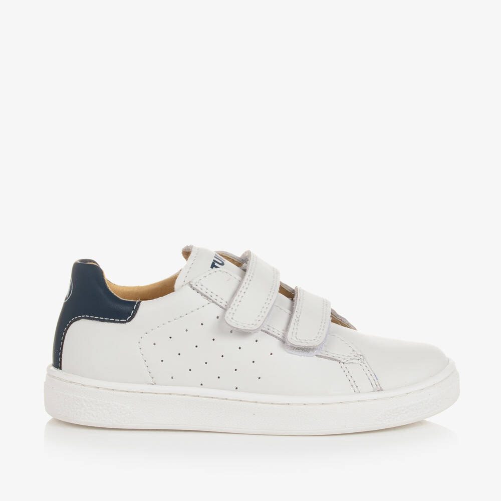 Naturino-Boys White Leather Velcro Trainers | Childrensalon Outlet