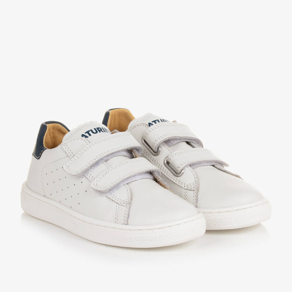 Naturino - Weiße Klett-Sneakers aus Leder | Childrensalon