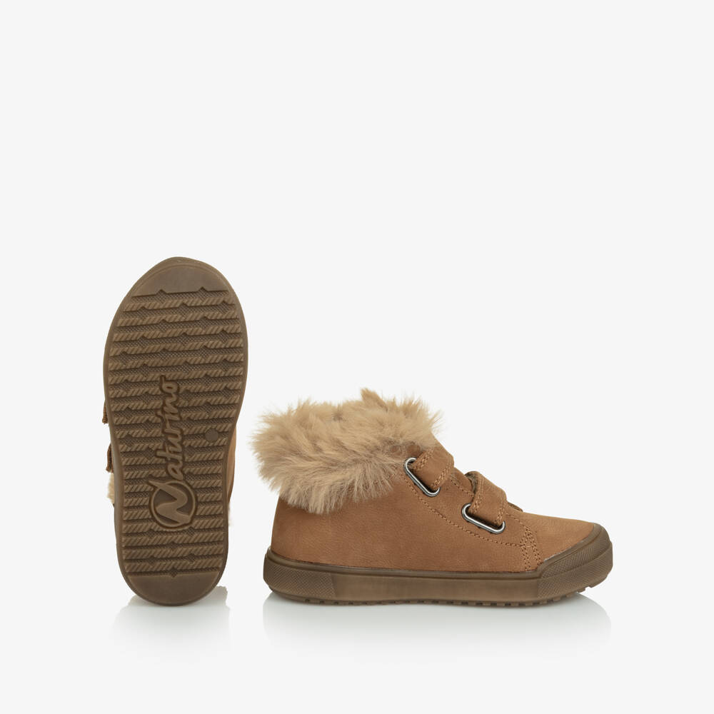 Naturino-Brown Velcro Boots | Childrensalon Outlet
