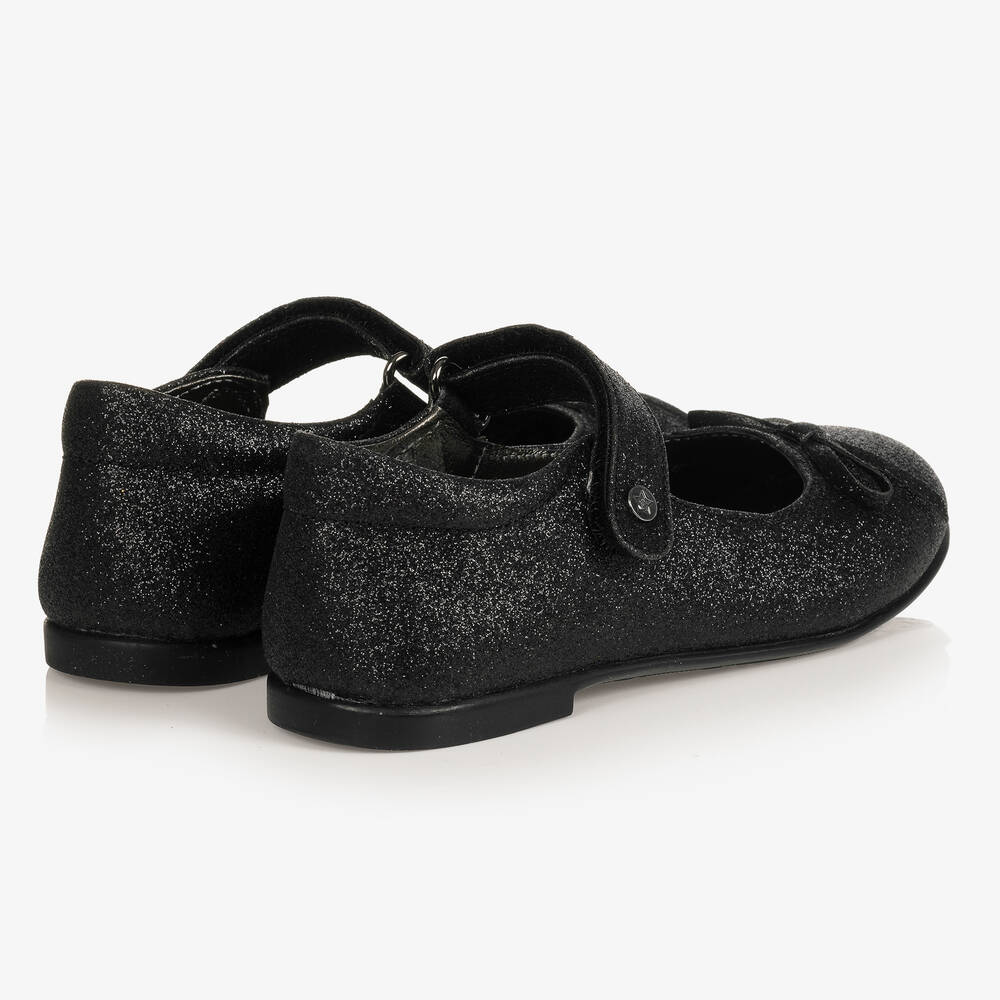 Girls black glitter discount pumps