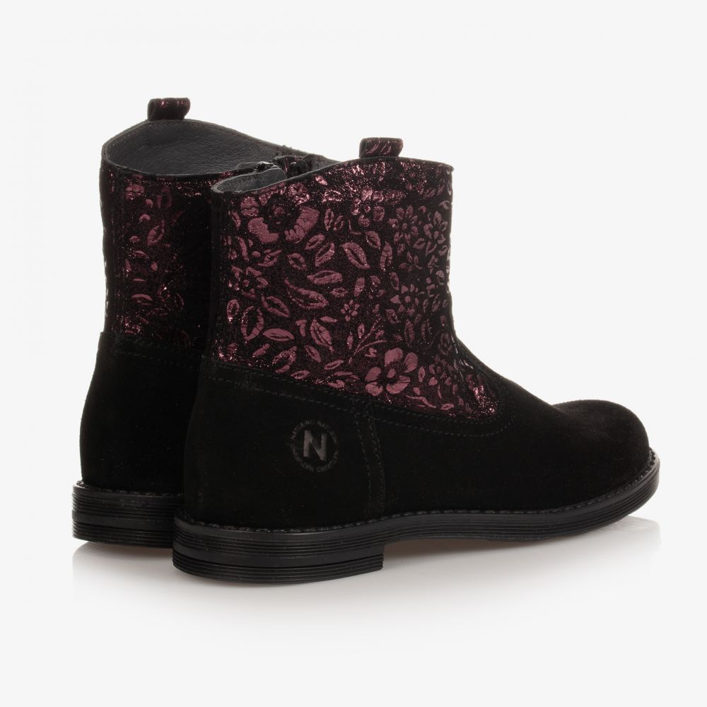 Naturino-Черно-розовые замшевые ботинки для девочек | Childrensalon Outlet