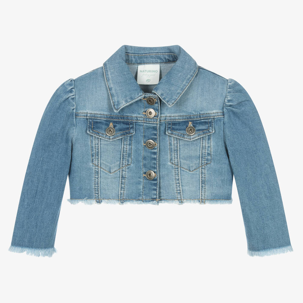 Naturino - Girls Blue Cropped Denim Jacket | Childrensalon