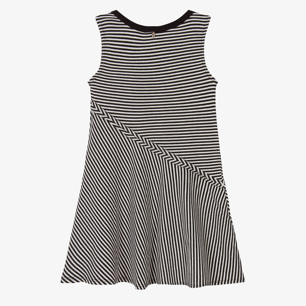 Naturino-Girls Blue & Ivory Stripe Cotton Dress | Childrensalon Outlet