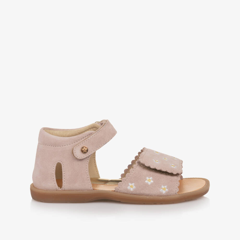 Naturino-Girls Blush Suede Daisy Footwear | Childrensalon Outlet