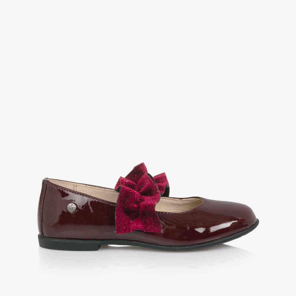 Naturino-Girls Burgundy Red Patent Leather Pumps | Childrensalon Outlet