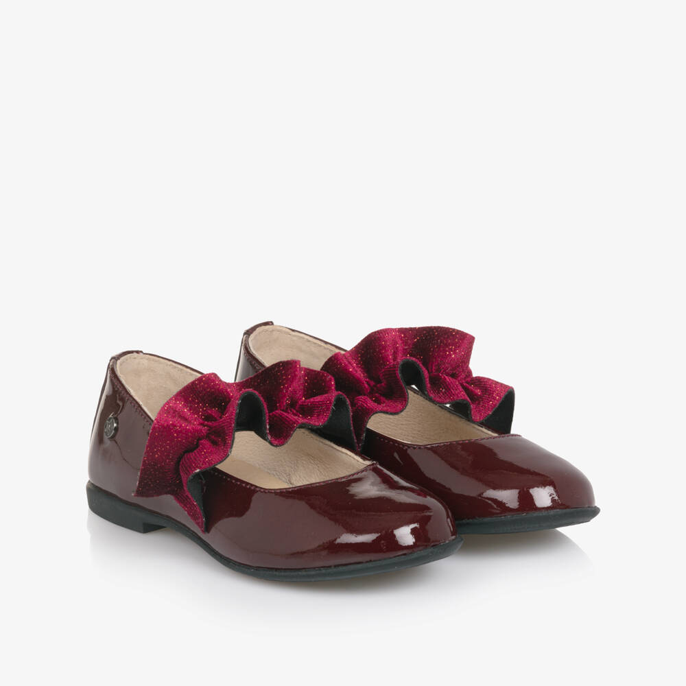 Naturino-Girls Burgundy Red Patent Leather Pumps | Childrensalon Outlet