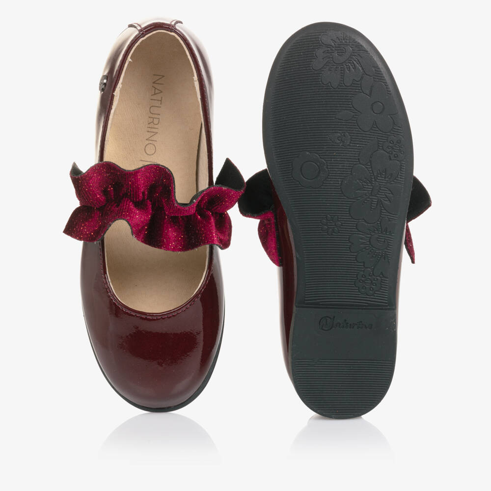 Naturino-Girls Burgundy Red Patent Leather Pumps | Childrensalon Outlet