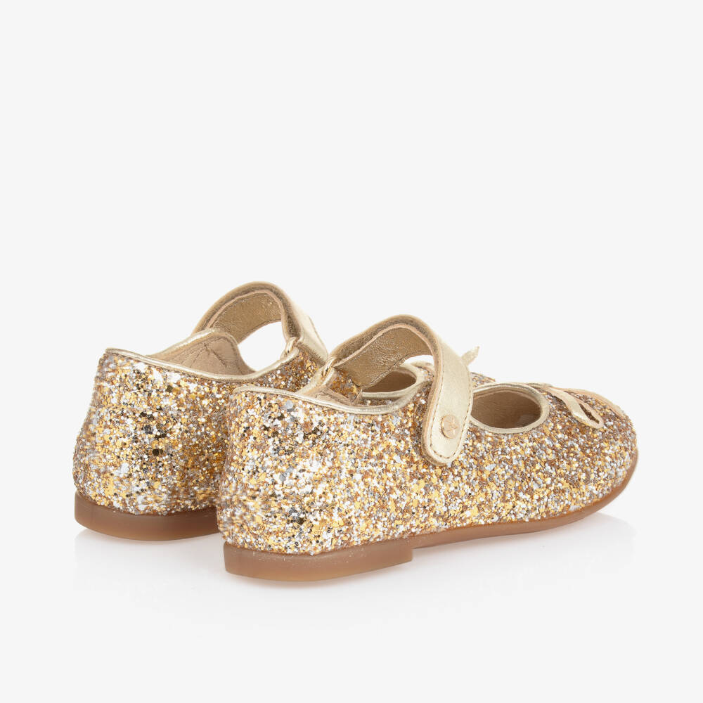 Naturino-Girls Glitter Gold Ballet Shoes | Childrensalon Outlet