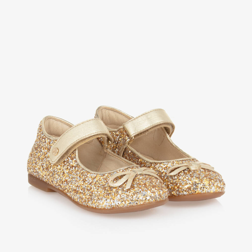 Naturino-Girls Glitter Gold Ballet Shoes | Childrensalon Outlet