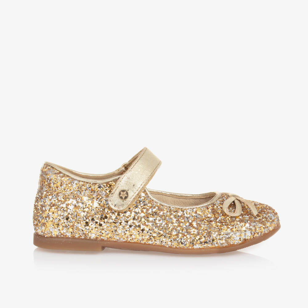 Naturino-Girls Glitter Gold Ballet Shoes | Childrensalon Outlet