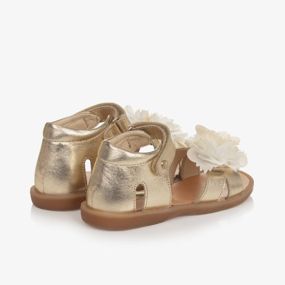 Naturino-Girls Gold Metallic Leather Sandals | Childrensalon Outlet