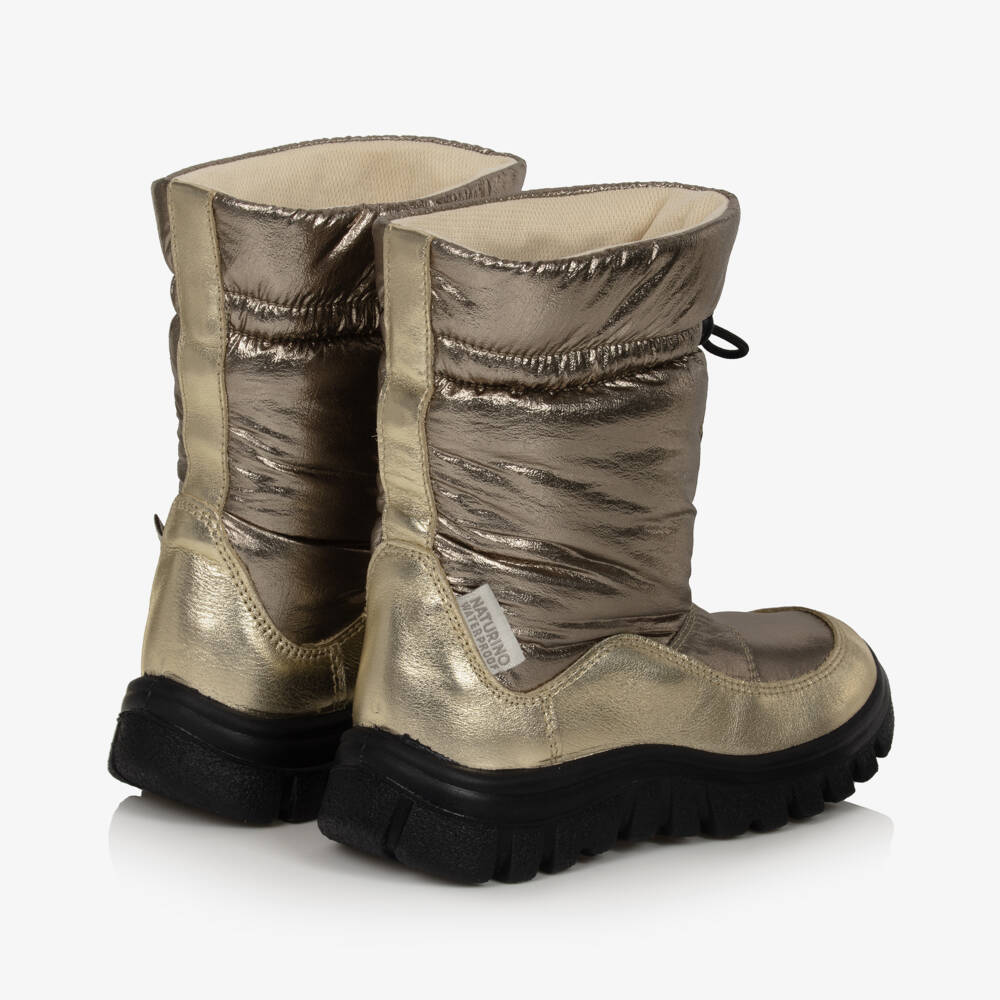 Naturino-Girls Gold Waterproof Snow Boots | Childrensalon Outlet