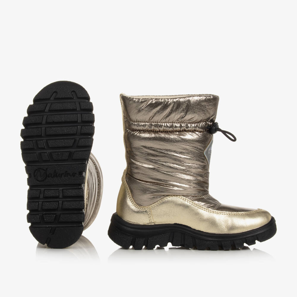 Naturino-Girls Gold Waterproof Snow Boots | Childrensalon Outlet