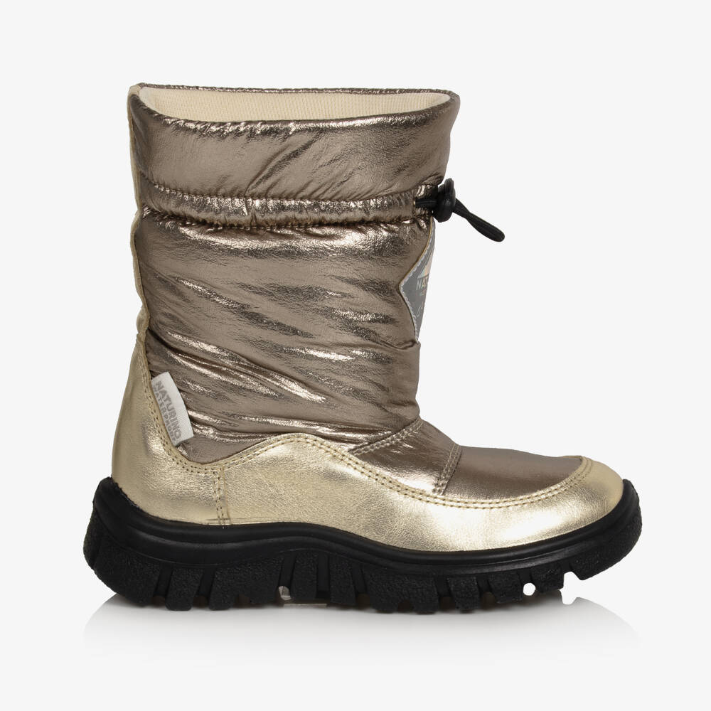 Naturino-Girls Gold Waterproof Snow Boots | Childrensalon Outlet