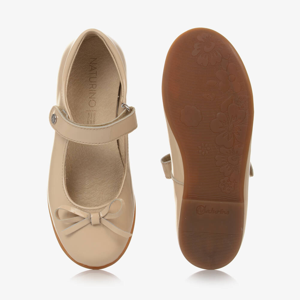 Naturino-Girls Ivory Patent Leather Pumps | Childrensalon Outlet