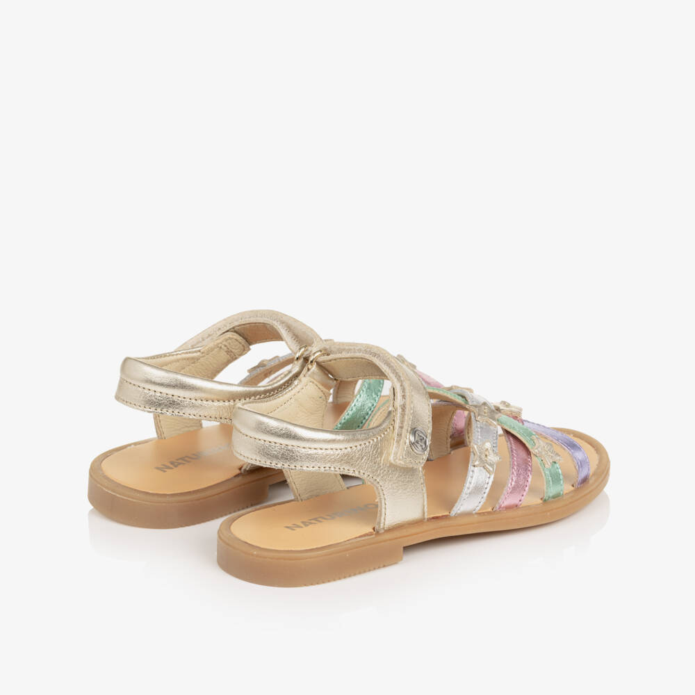 Naturino-Girls Multicolour Metallic Leather Sandals | Childrensalon Outlet
