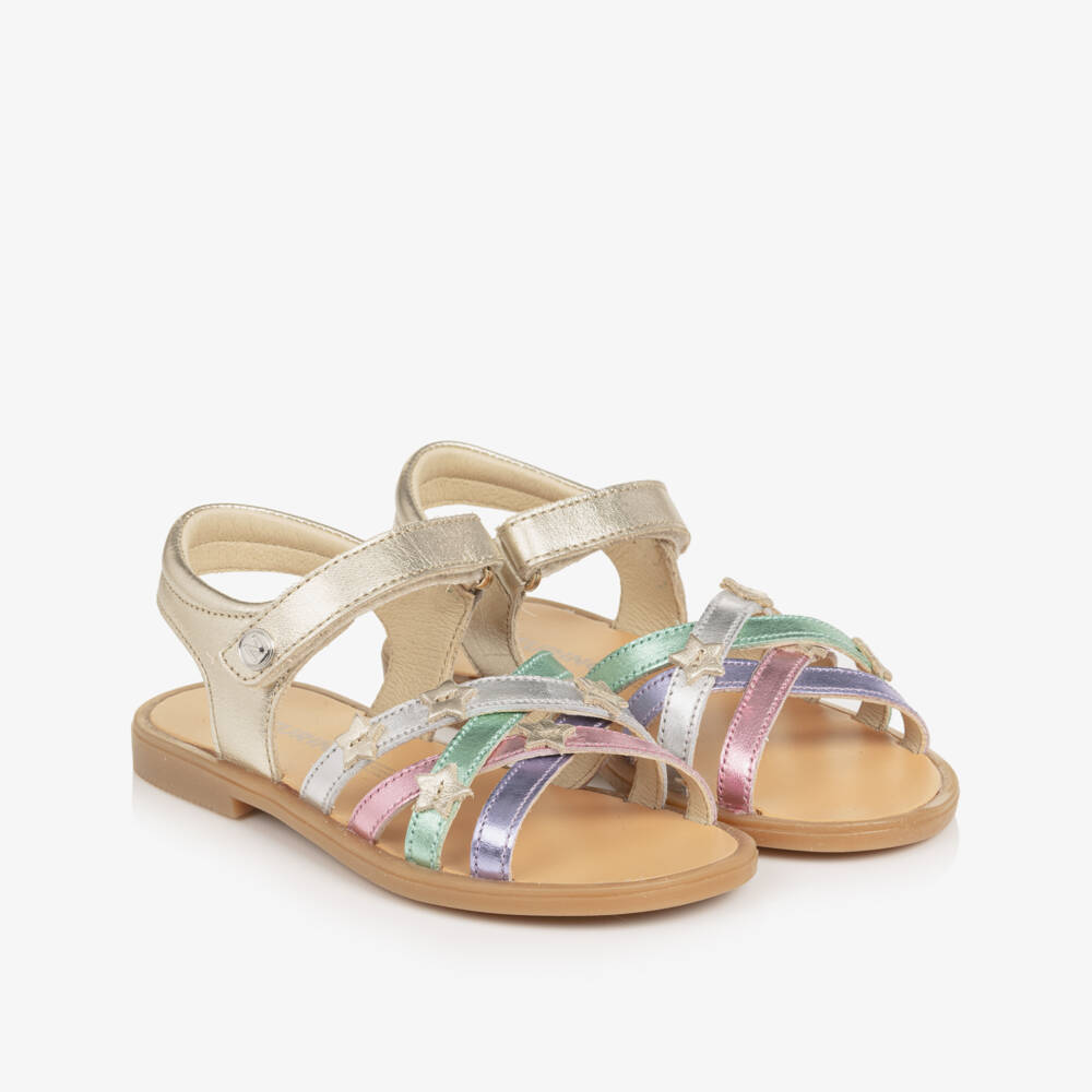 Naturino-Girls Multicolour Metallic Leather Sandals | Childrensalon Outlet