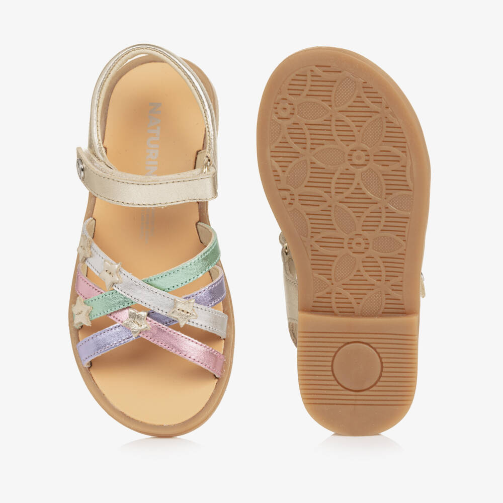 Naturino-Girls Multicolour Metallic Leather Sandals | Childrensalon Outlet