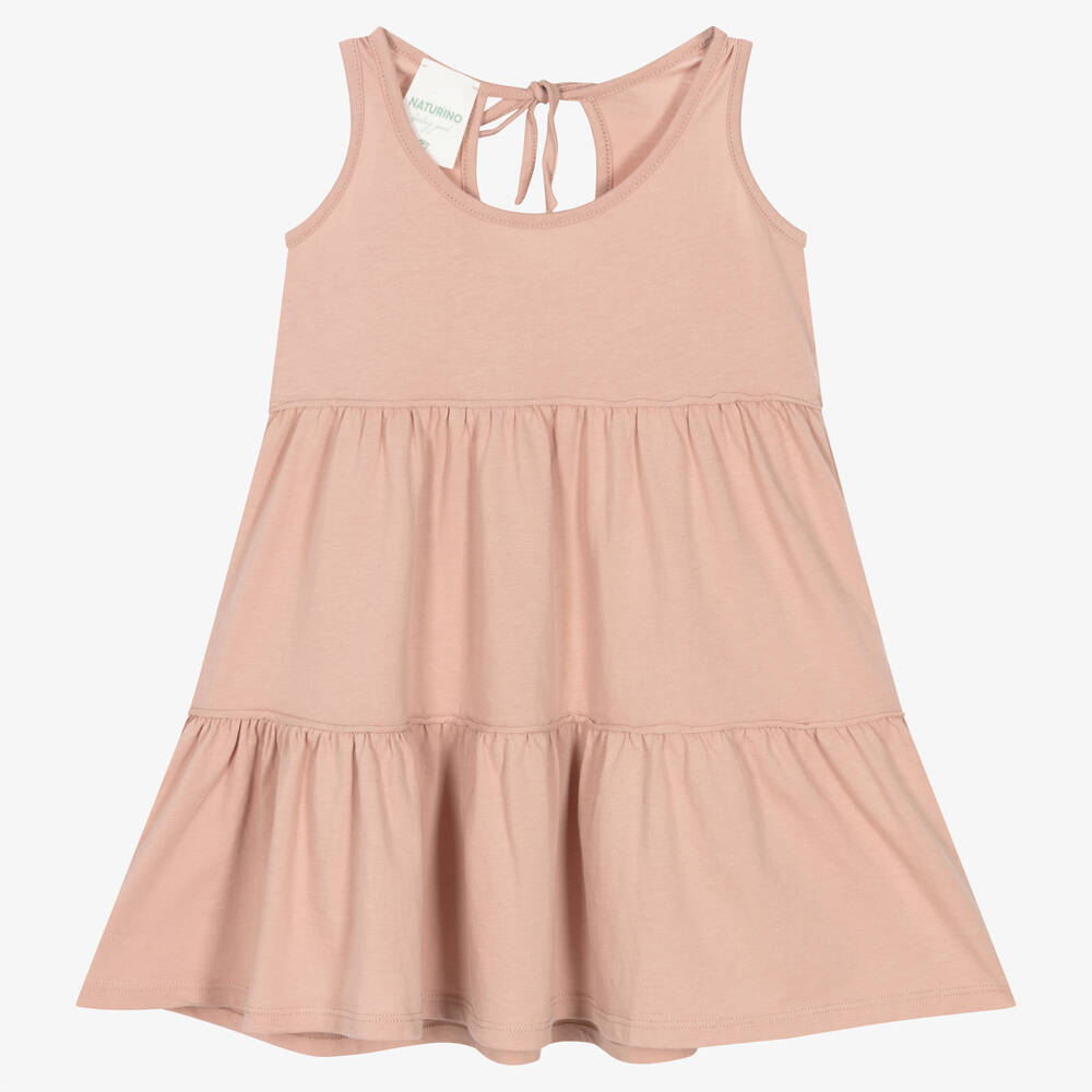 Naturino - Girls Pink Cotton Dress | Childrensalon
