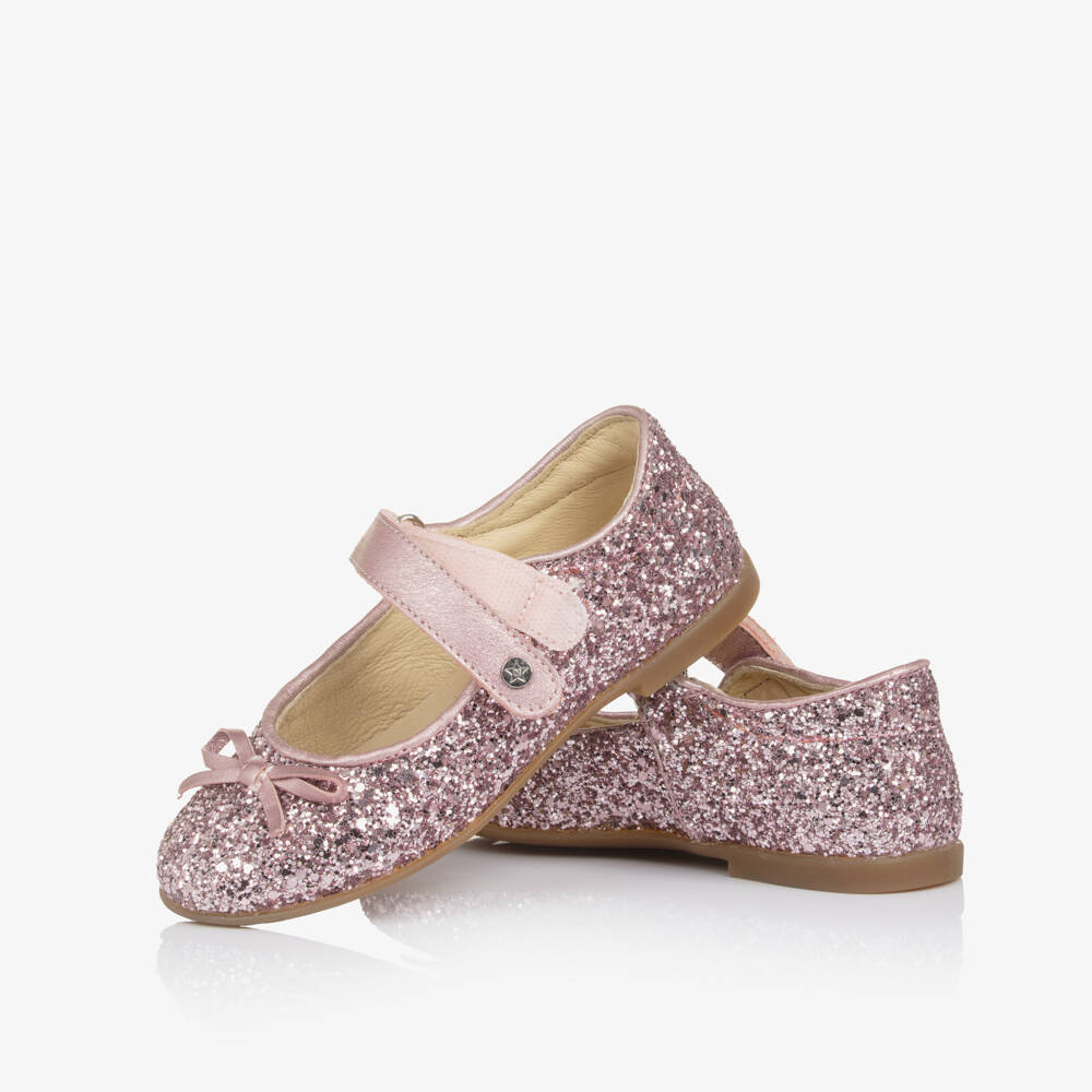 Naturino-Girls Pink Glitter Bar Shoes | Childrensalon Outlet
