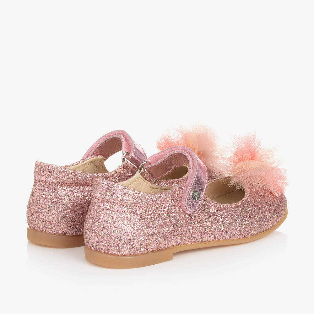 Naturino-Girls Pink Glitter Leather Shoes | Childrensalon Outlet