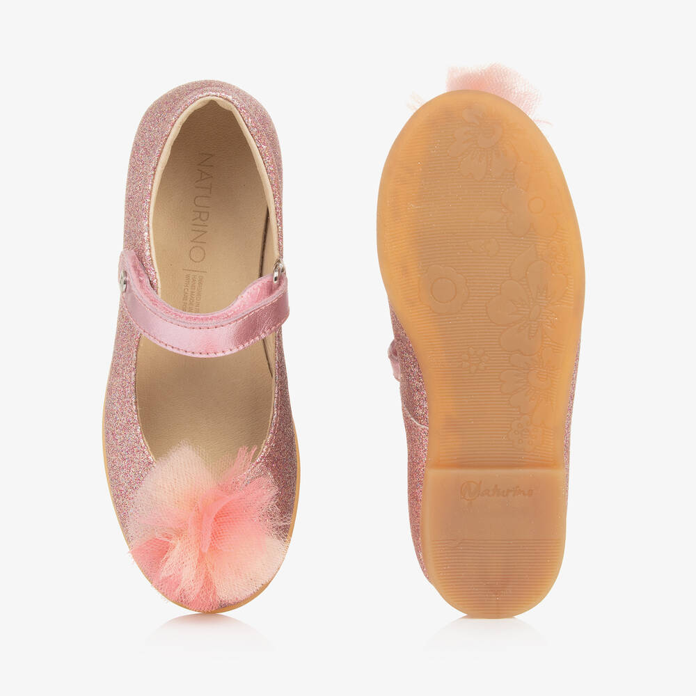 Naturino Girls Pink Glitter Leather Shoes Childrensalon Outlet