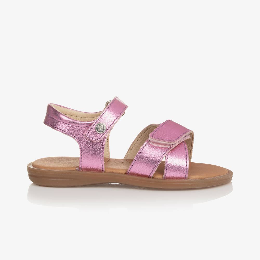 Naturino-Girls Pink Metallic Leather Sandals | Childrensalon Outlet