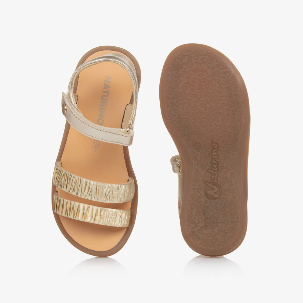 Naturino-Блестящие кожаные сандалии на двойной ремешок для девочек | Childrensalon Outlet