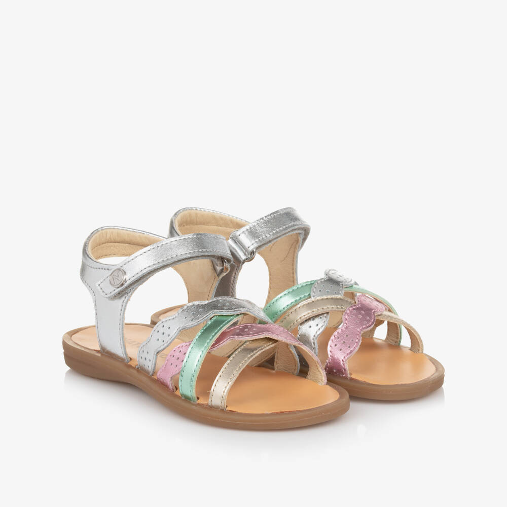 Naturino-Girls Shimmering Leather Strap Sandals | Childrensalon Outlet